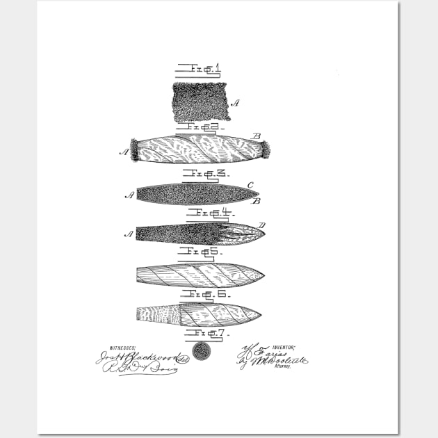 Cigar Vintage Patent Hand Drawing Wall Art by TheYoungDesigns